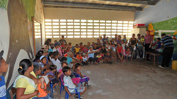 Having meeting with children and friends in San Juan