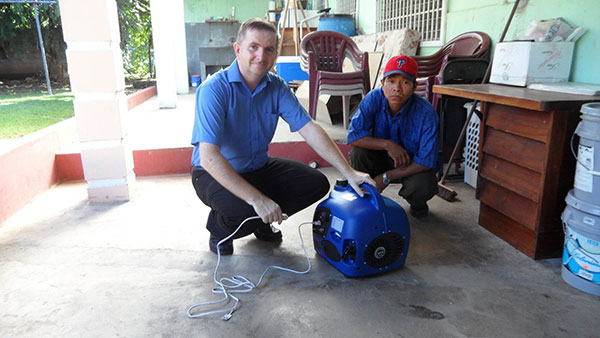 Checking a new generator for the San Soledad church